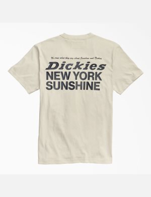 Stone Dickies New York Sunshine x MFG T-Shirts | 159LQPZGA