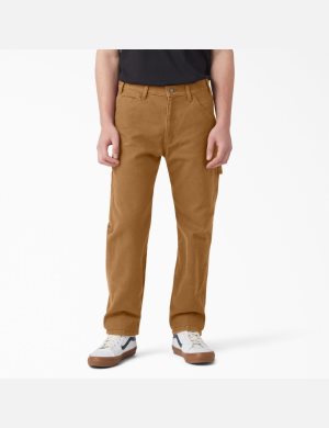 Stonewashed Brown Duck Dickies Stonewashed Duck Carpenter Pants | 341NDJBQC