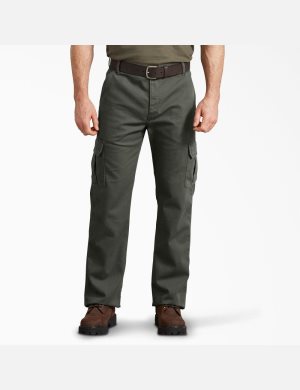 Stonewashed Olive Green Dickies Regular Duck Cargo Pants | 516BDFWRK