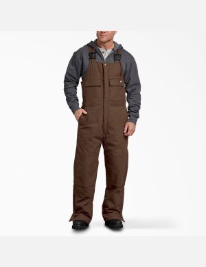 Timber Brown Dickies Sanded Duck Insulated Coveralls & Overalls | 975ZVUEWI