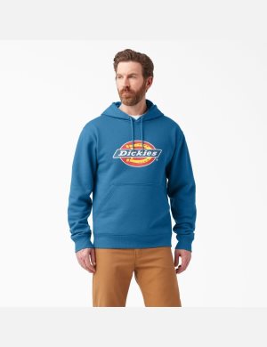 Vallarta Blue Dickies Water Repellent Tri-Color Logo Outerwear | 612ULWOTC