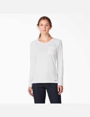 White Dickies Long Sleeve T-Shirt Long Sleeve T-Shirts | 467JKCBXH