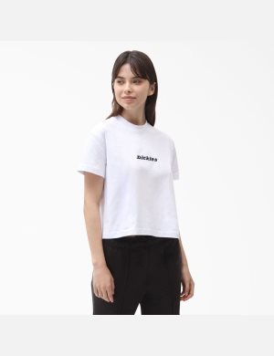 White Dickies Loretto T-Shirt Cropped Tops | 714OECPFZ