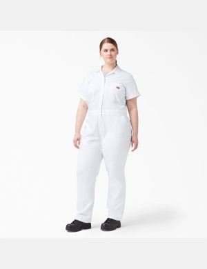 White Dickies Plus FLEX Cooling Short Sleeve Coveralls | 597WBTHVX