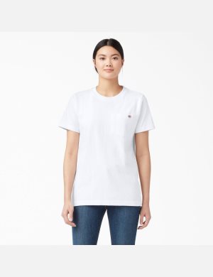 White Dickies Short Sleeve Heavyweight T-Shirts | 673CYVUHS