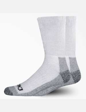 White Dickies Steel Toe Crew Socks | 149GIBSDE