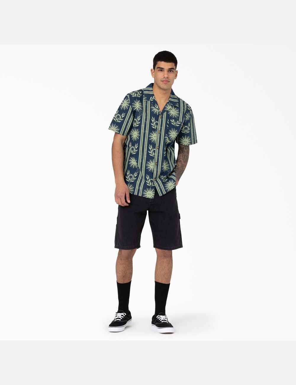 Airforce Blue Dickies Kelso Summer Pattern Short Sleeve Shirt Button Up | 083YLJPHF