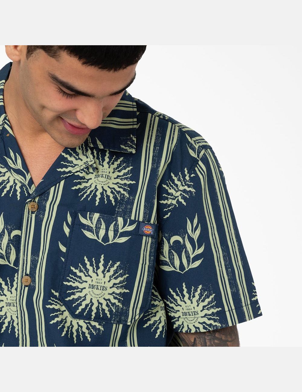 Airforce Blue Dickies Kelso Summer Pattern Short Sleeve Shirt Button Up | 083YLJPHF