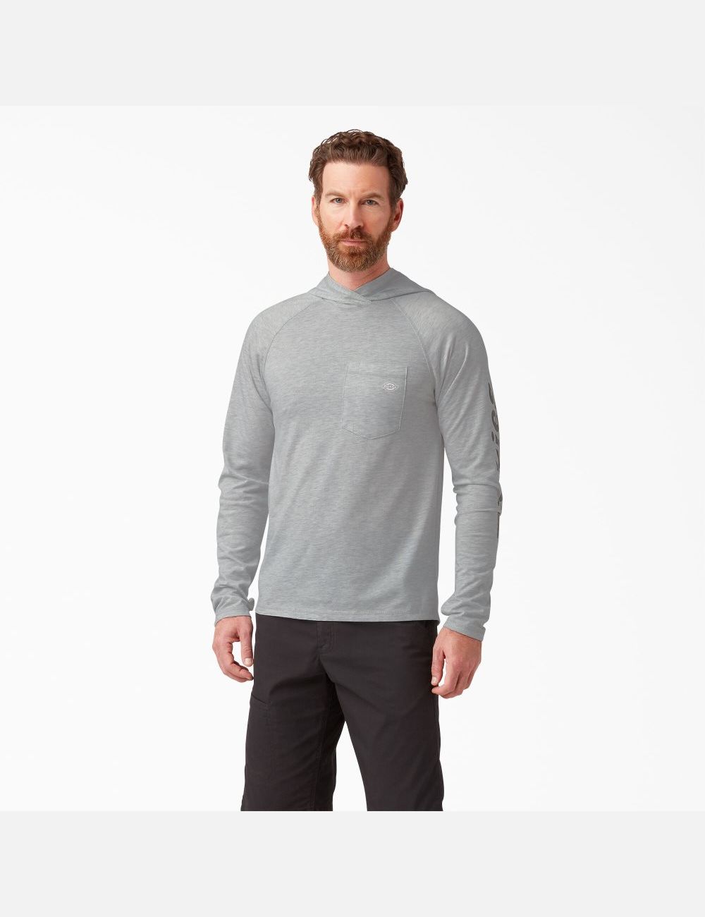 Ash Gray Dickies Cooling Performance Long Sleeve Sun Shirts | 637AFZETQ