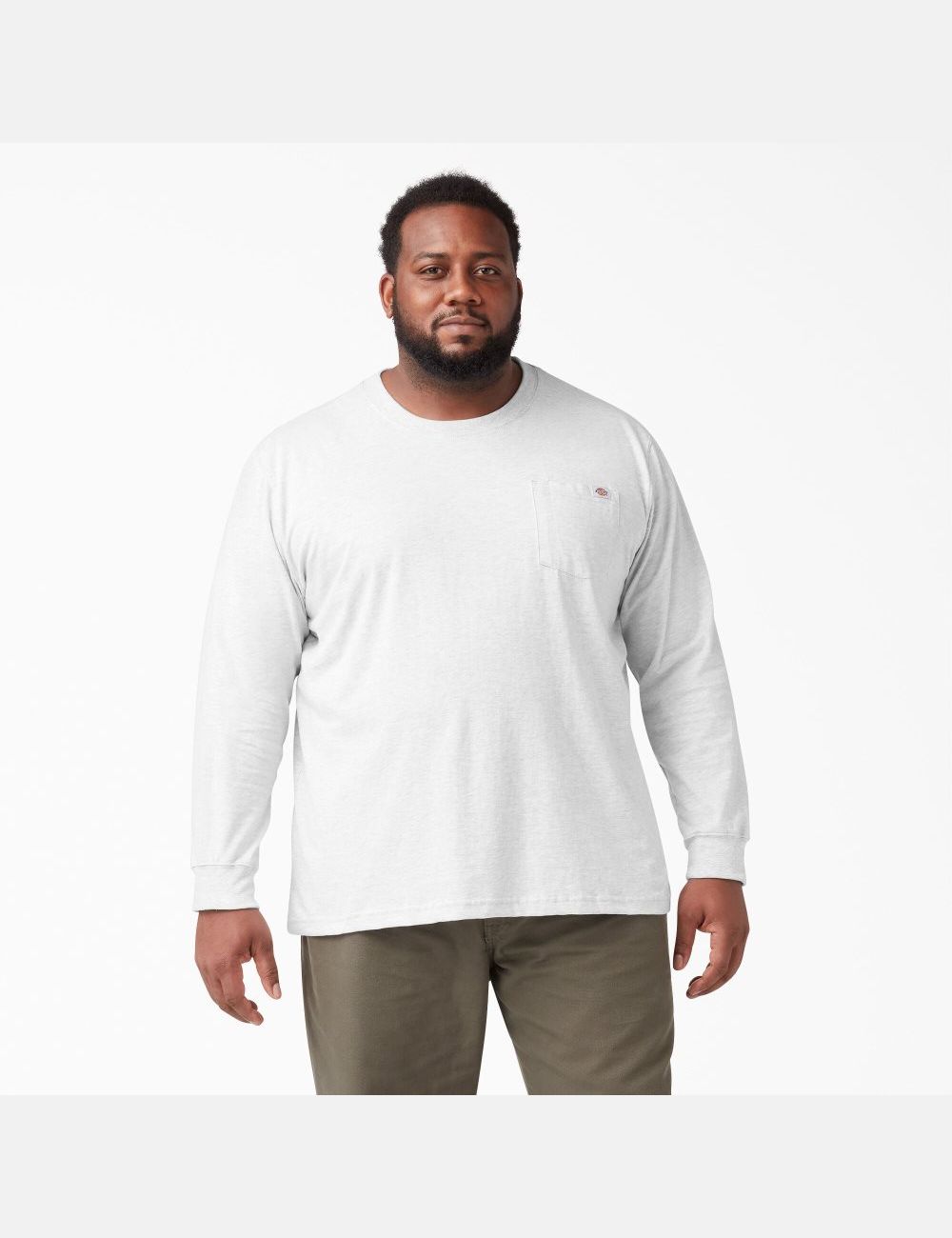 Ash Gray Dickies Heavyweight Crew Neck Shirts | 185VNOHPE