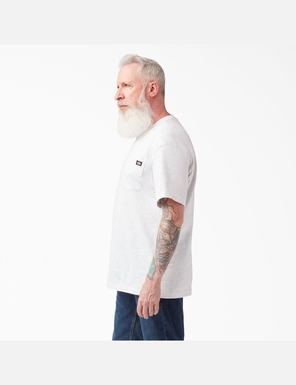 Ash Gray Dickies Short Sleeve Pocket Shirts | 726YFEMSU