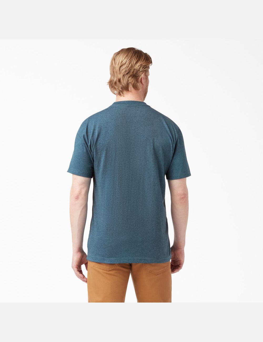 Baltic Blue Dickies Short Sleeve Heavyweight Heathered T-Shirts | 472EOLUWG