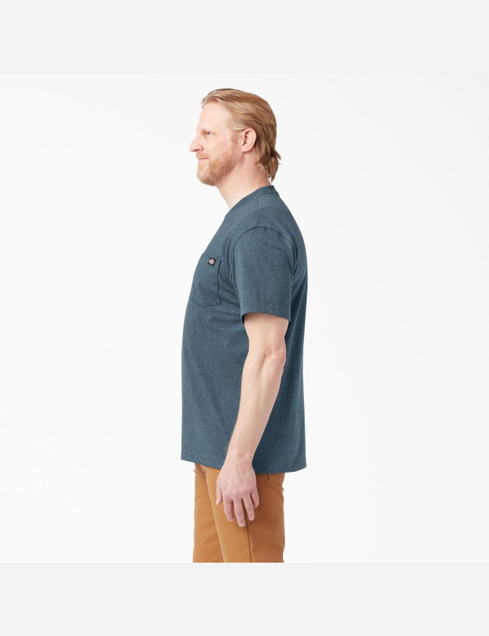 Baltic Blue Dickies Short Sleeve Heavyweight Heathered T-Shirts | 472EOLUWG