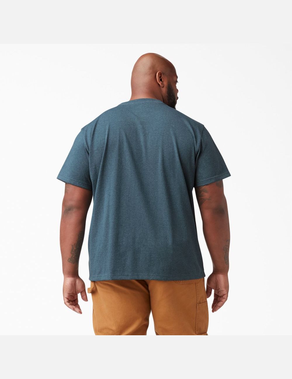 Baltic Blue Dickies Short Sleeve Heavyweight Heathered T-Shirts | 472EOLUWG