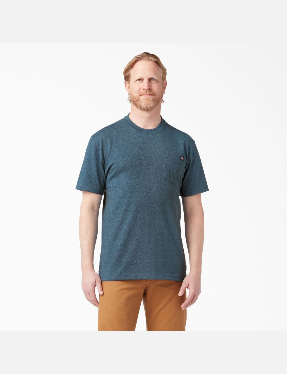 Baltic Blue Dickies Short Sleeve Heavyweight Heathered T-Shirts | 472EOLUWG