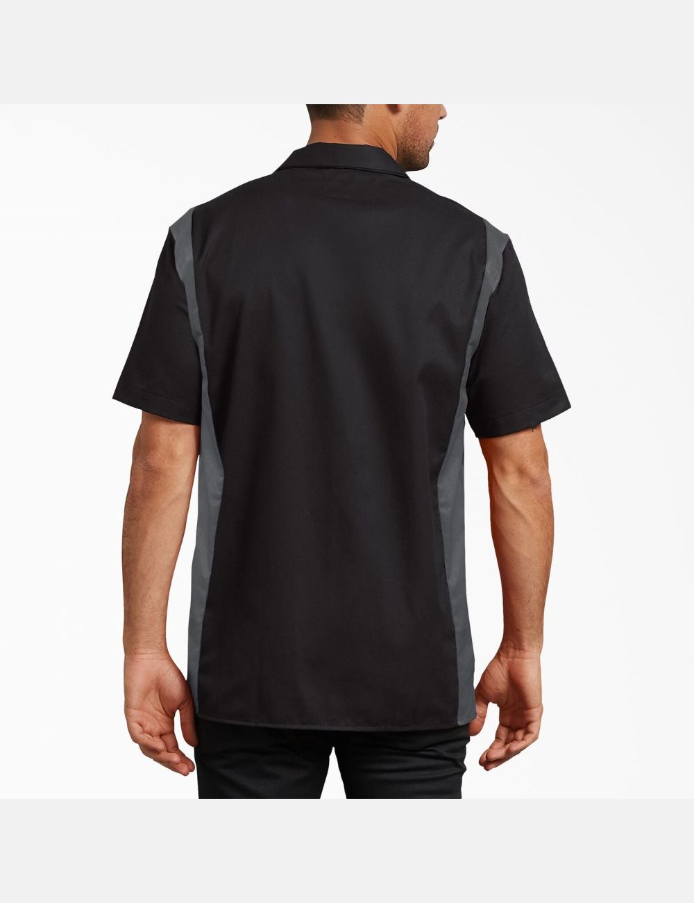 Black Dark Gray Tone Dickies Two-Tone Short Sleeve Work Shirts | 028VLBJPT