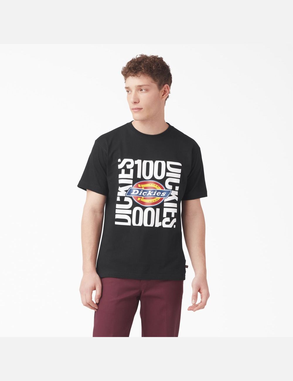 Black Dickies 100 Year Graphic T-Shirts | 852CYIQLW