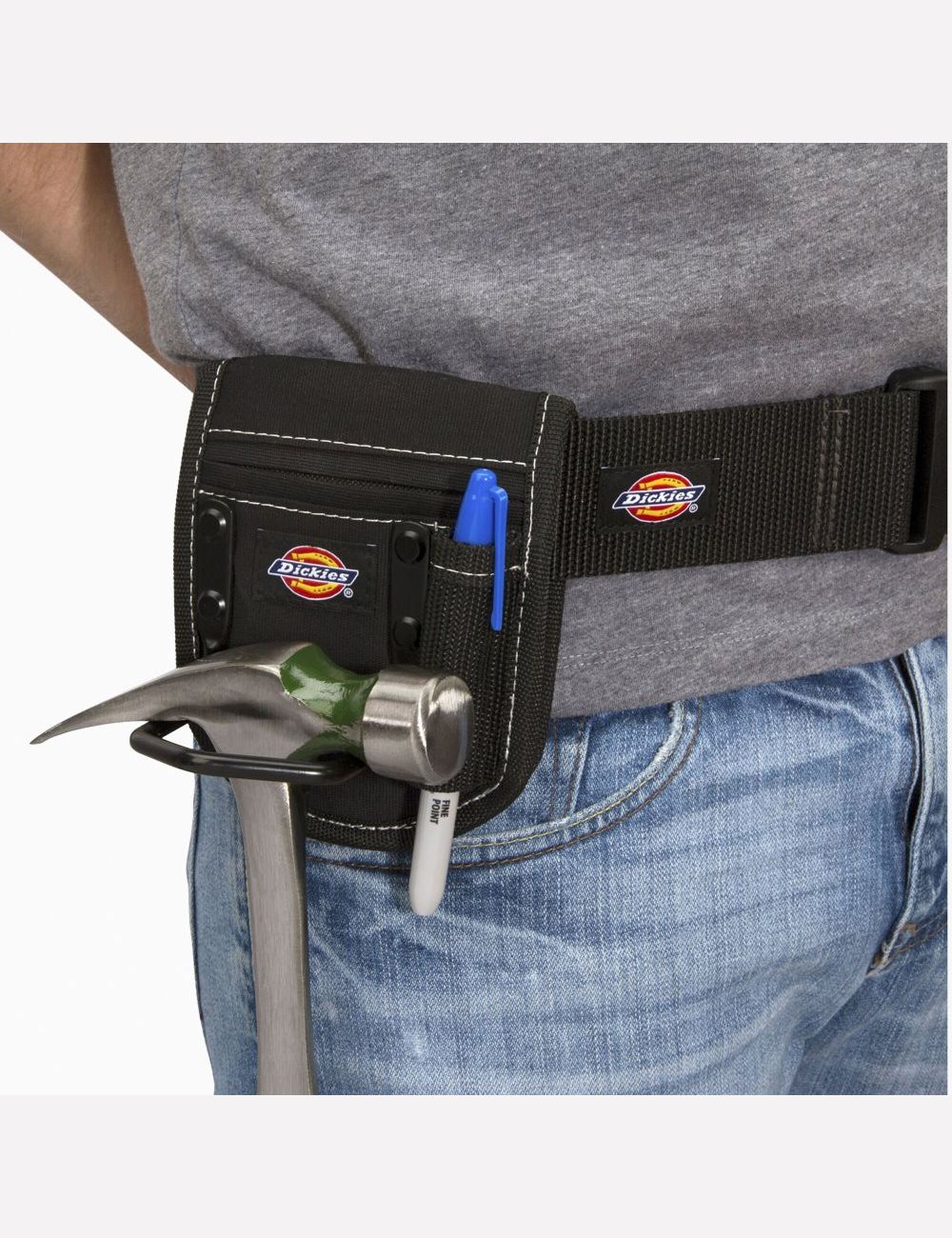 Black Dickies 2-Compartment Hammer Holder Tool Bags | 437WFSHIE