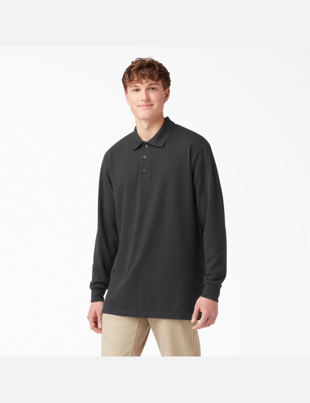 Black Dickies Adult Size Pique Polo Shirt | 713ZGCISR