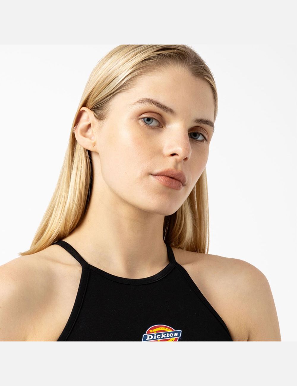 Black Dickies Chain Lake Cropped Tank Top | 563FEJAIG