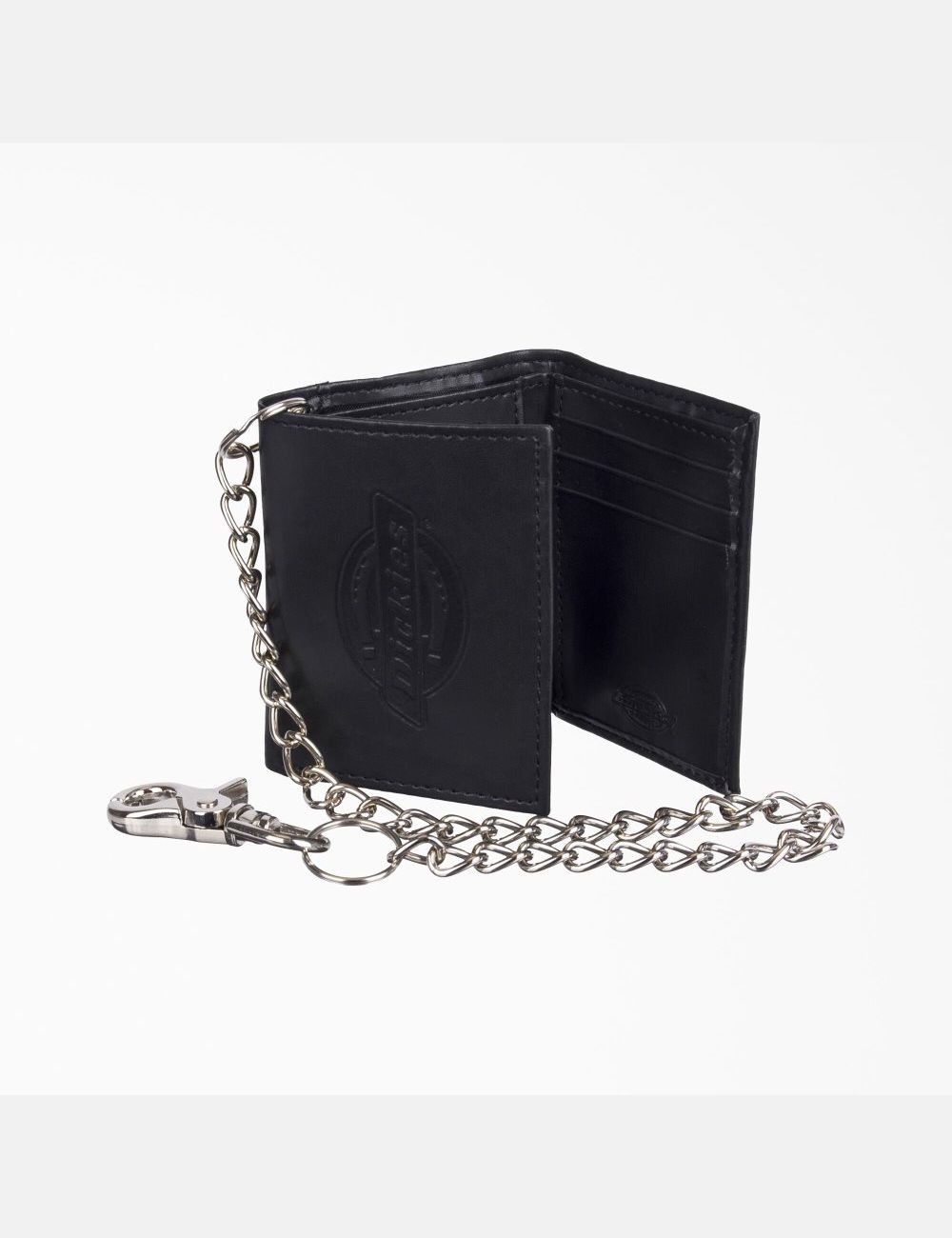 Black Dickies Chain Trifold Wallets | 401JZTDHB