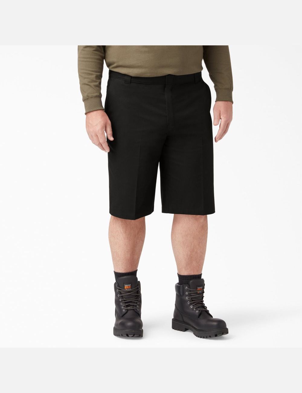 Black Dickies Cooling Active Waist Flat Front Shorts | 170SXUZFK