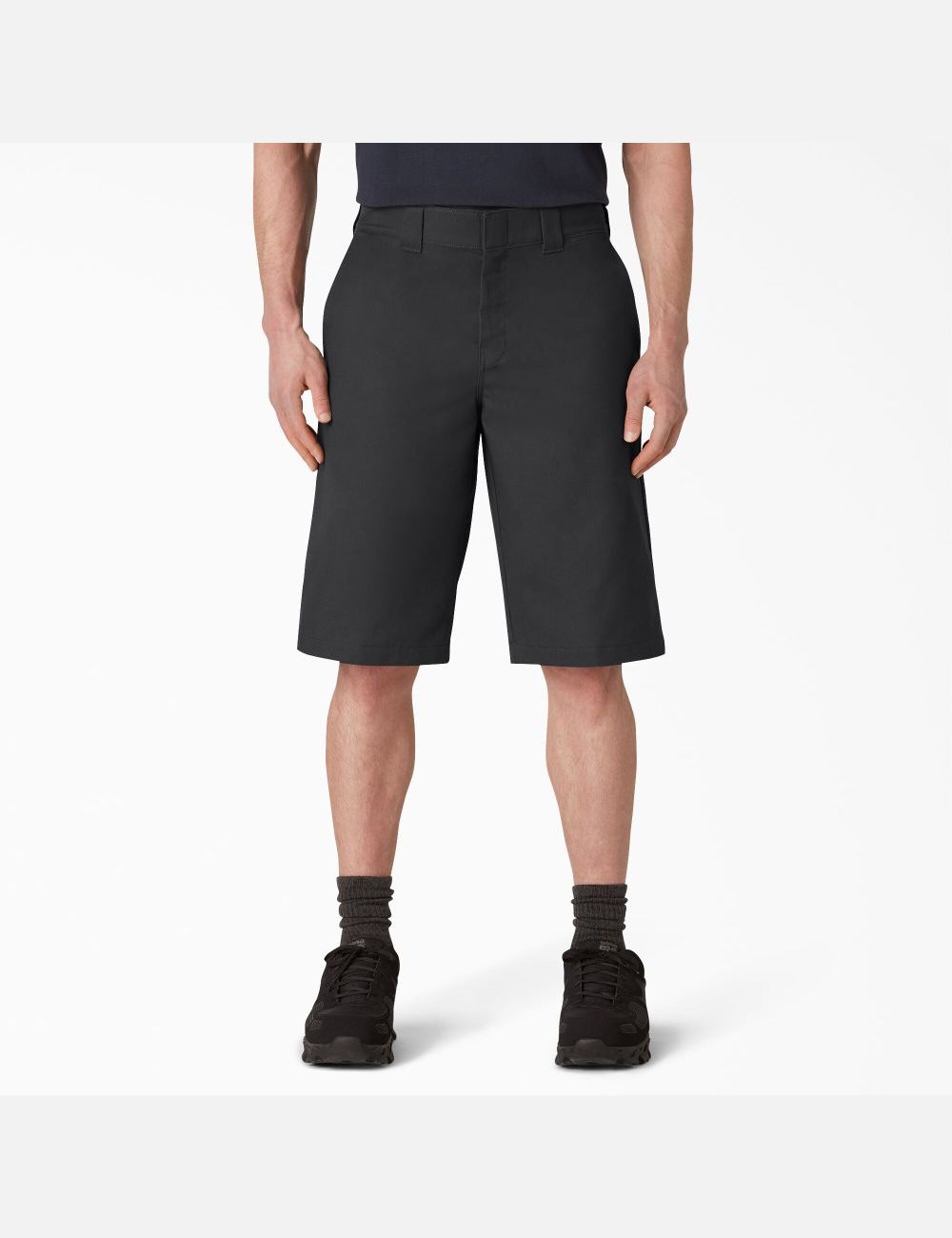 Black Dickies Cooling Active Waist Flat Front Shorts | 170SXUZFK