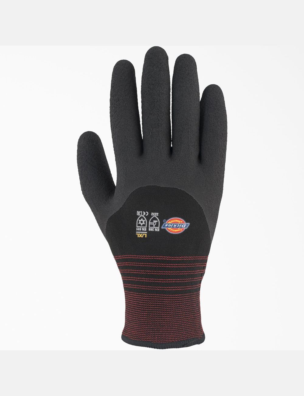 Black Dickies Crinkle Latex Coated Work Gloves | 076DBHXQT