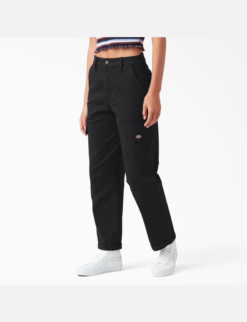 Black Dickies Cropped Cargo Pants | 062GKTIAD