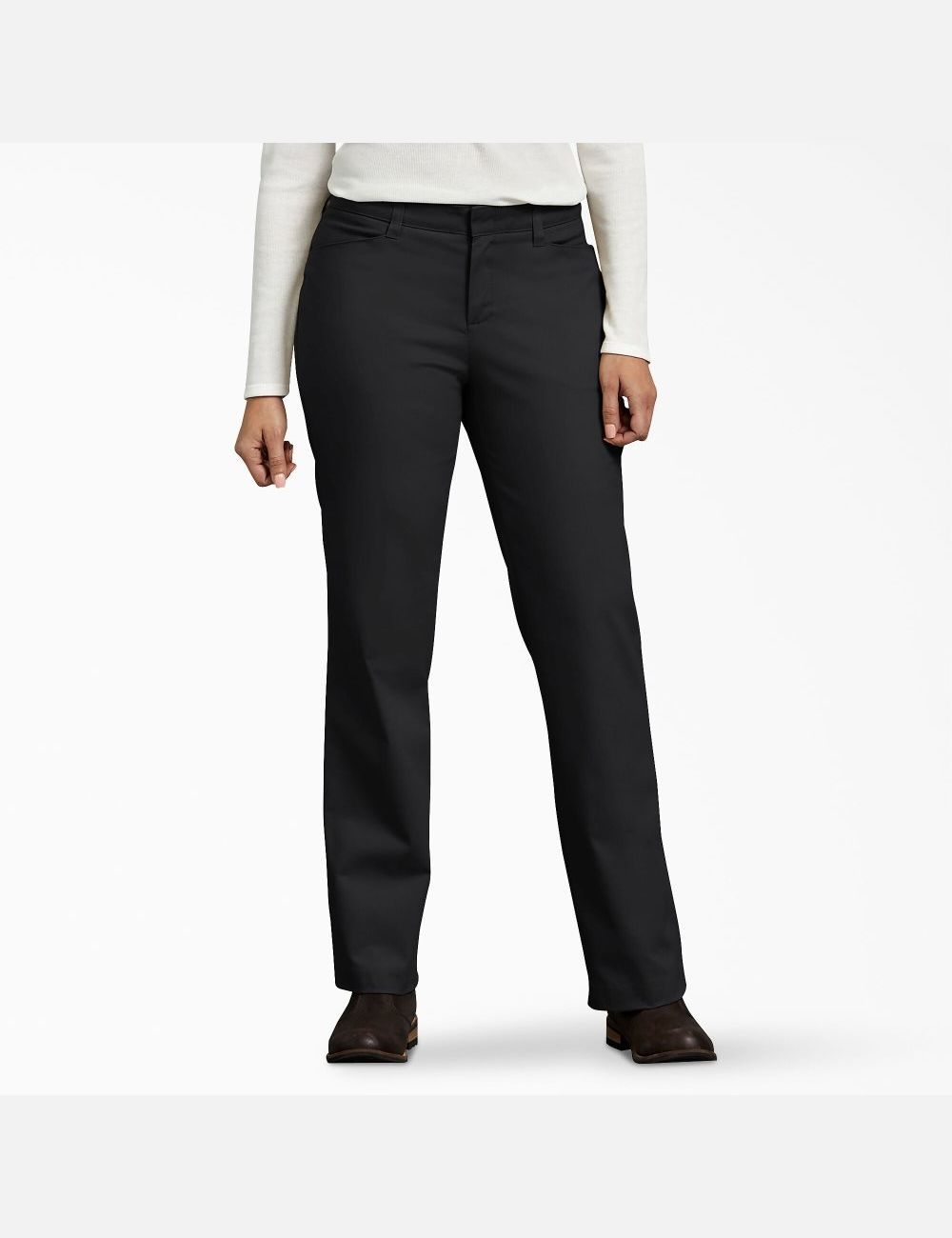 Black Dickies Curvy Fit Straight Leg Work Pants | 327MVSACY