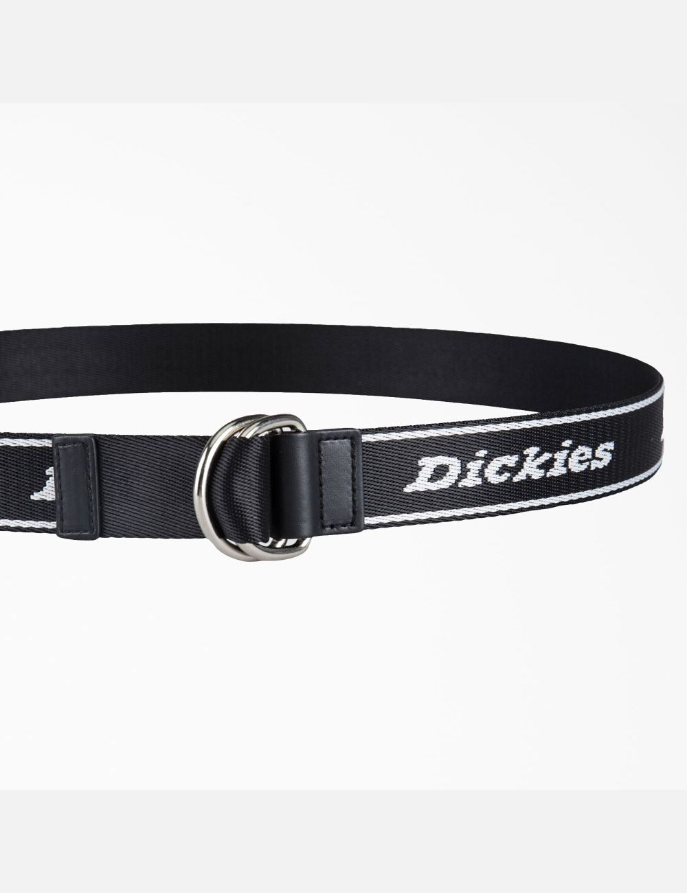 Black Dickies D-Ring Logo Print Web Belts & Suspenders | 564MHLRDQ