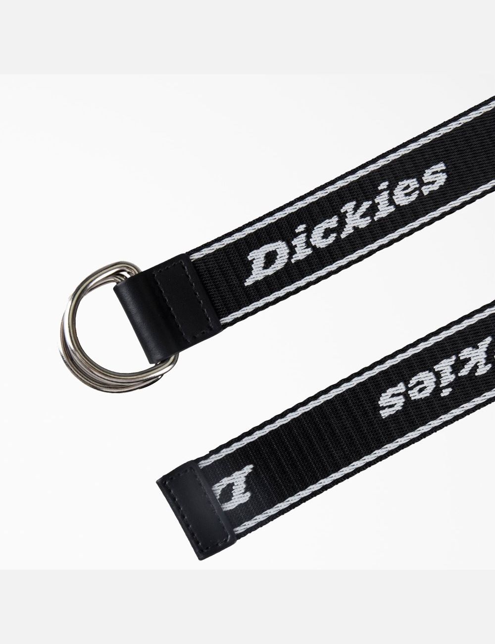 Black Dickies D-Ring Logo Print Web Belts & Suspenders | 564MHLRDQ