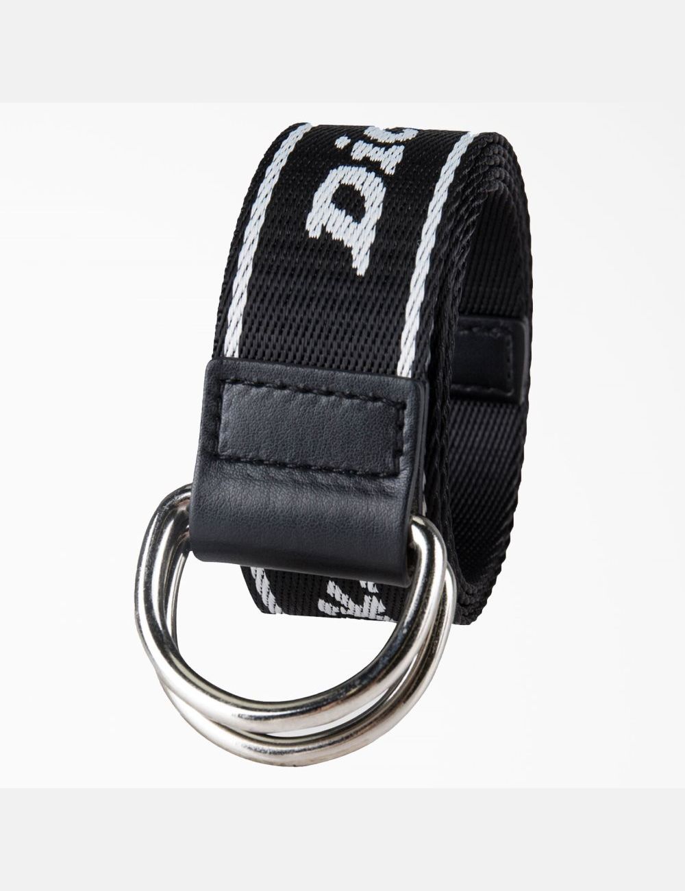 Black Dickies D-Ring Logo Print Web Belts & Suspenders | 564MHLRDQ