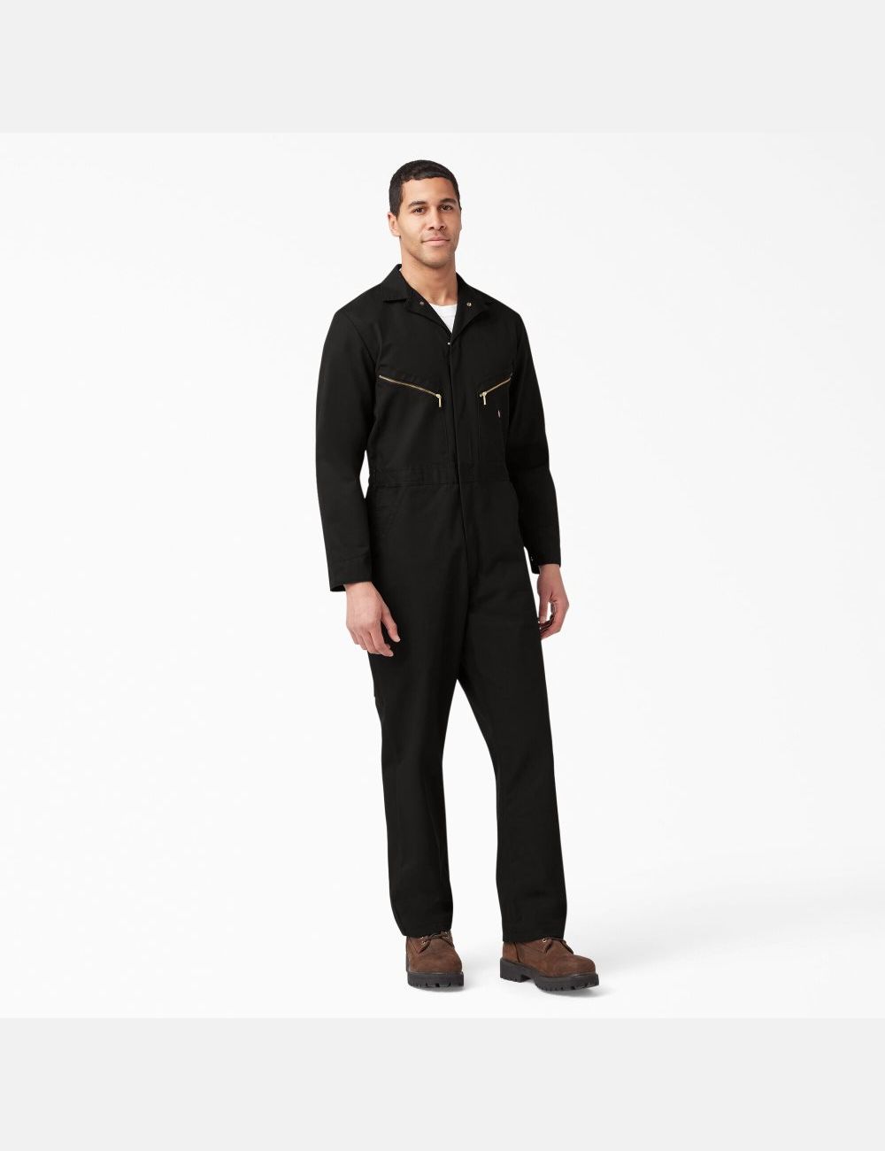 Black Dickies Deluxe Blended Long Sleeve Coveralls & Overalls | 742HXVPGW