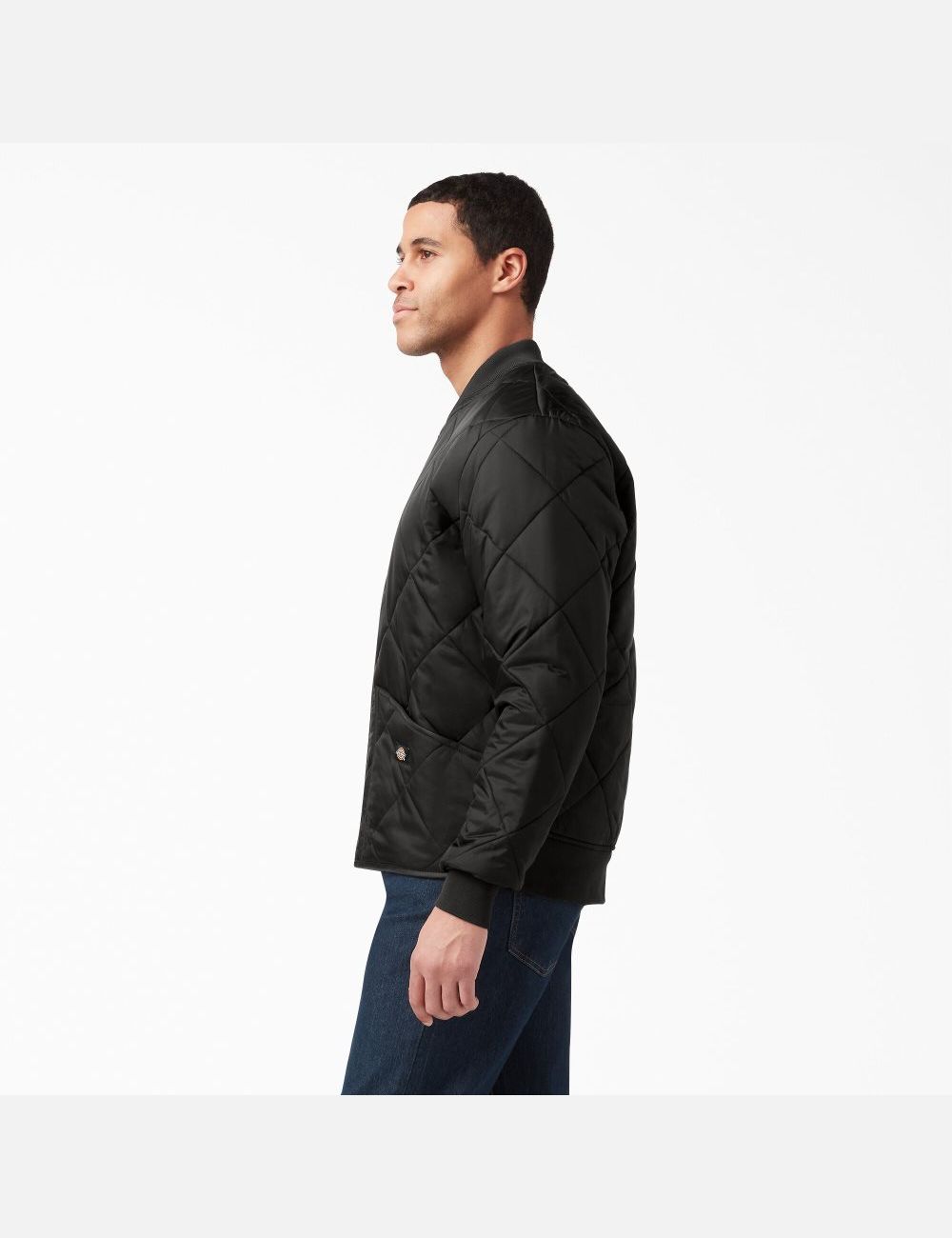 Black Dickies Diamond Quilted Coats & Jackets | 048GAFIPR