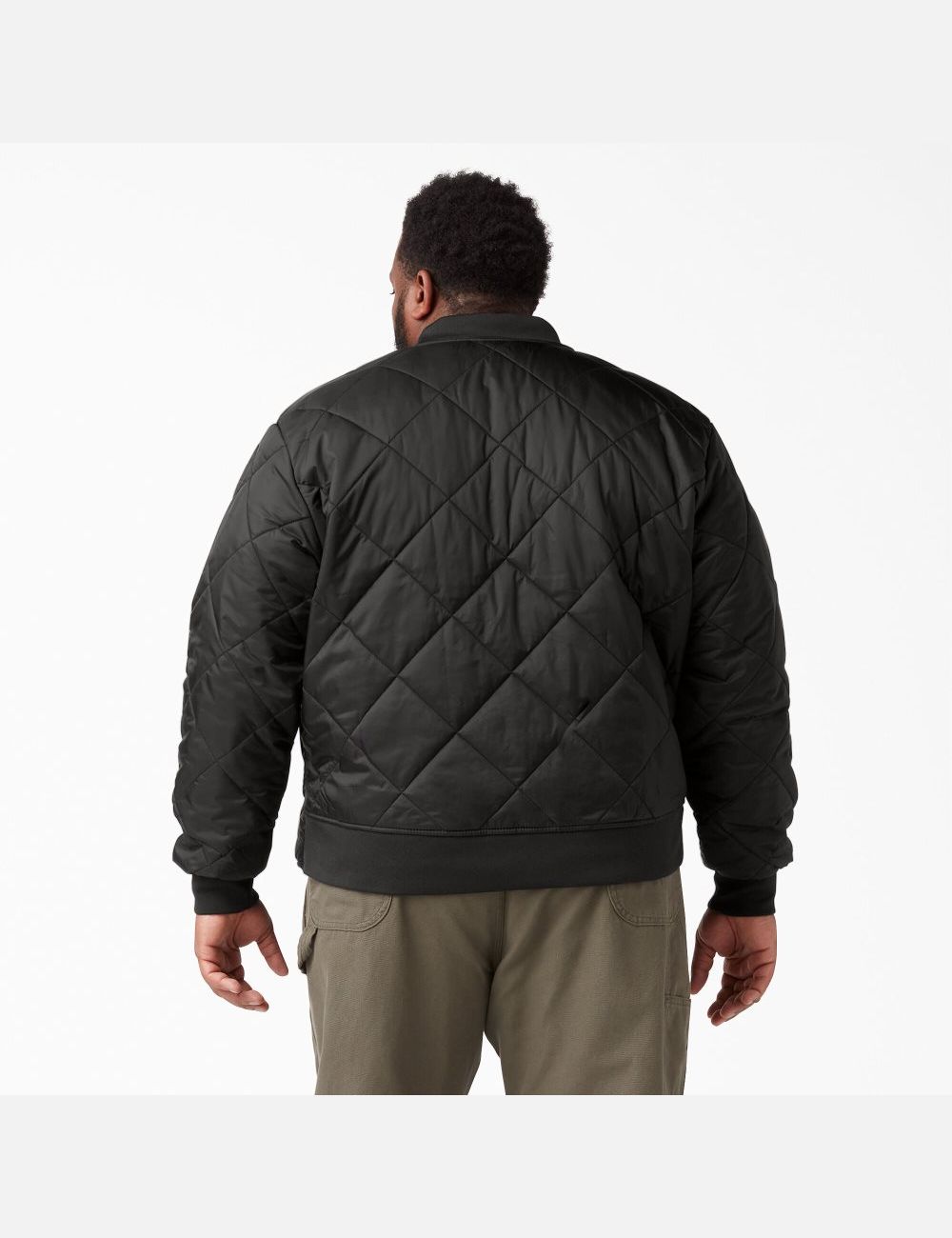 Black Dickies Diamond Quilted Coats & Jackets | 048GAFIPR