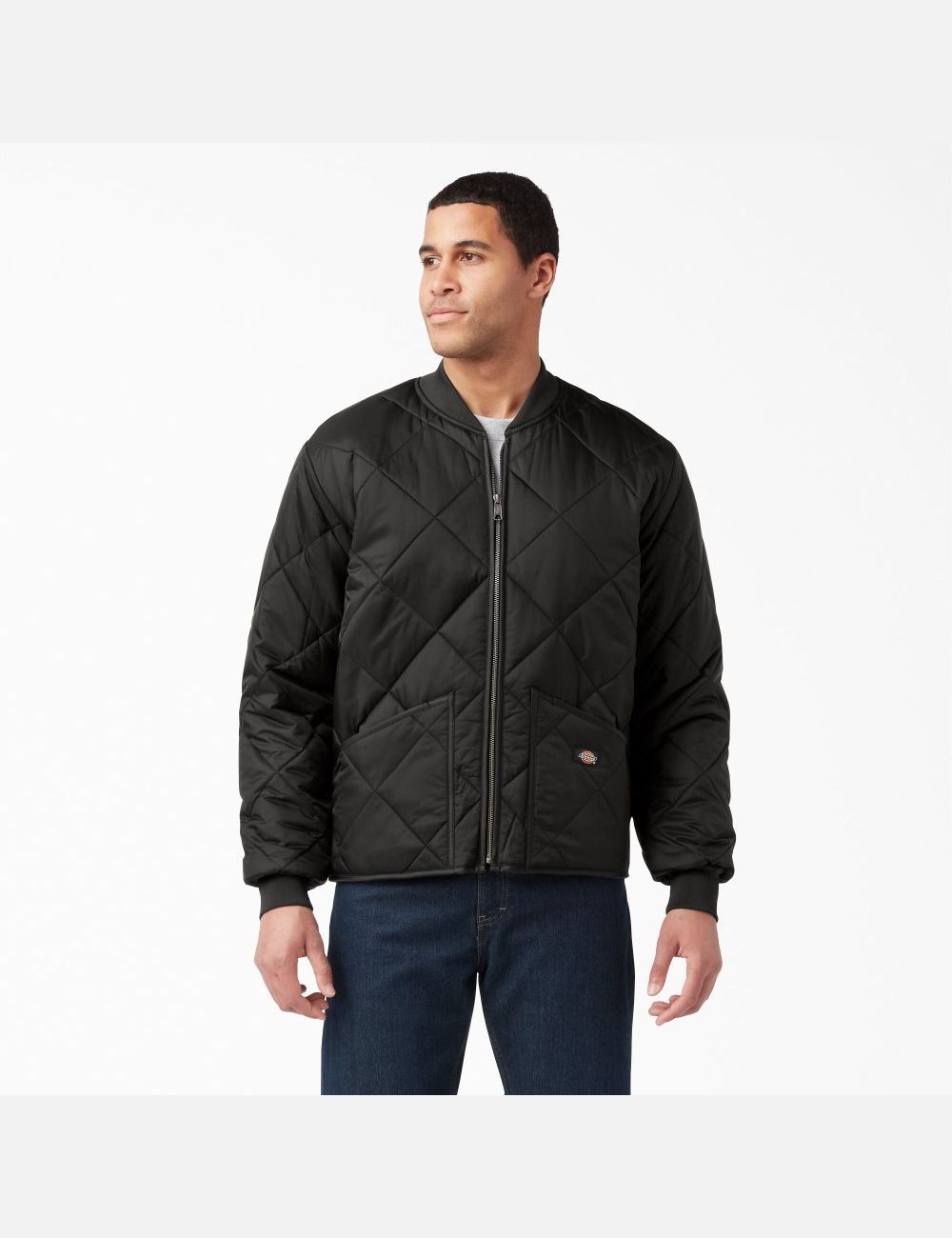 Black Dickies Diamond Quilted Coats & Jackets | 048GAFIPR