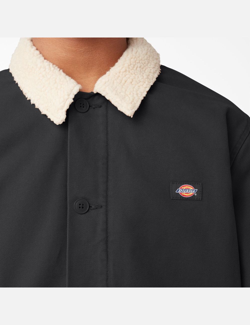 Black Dickies Duck Canvas High Pile Fleece Coats & Jackets | 241DSEURY