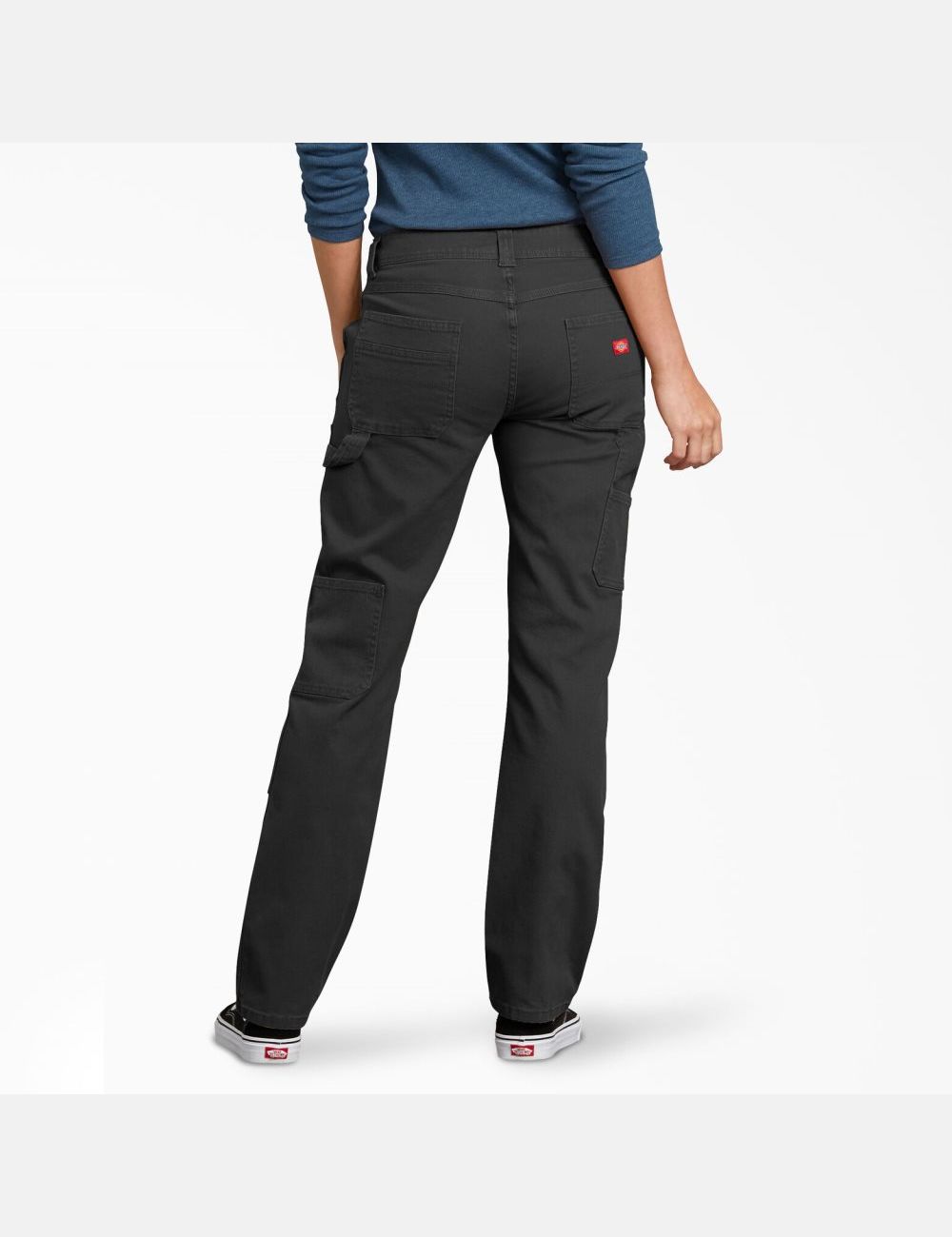 Black Dickies Duck Double-Front Carpenter Pants | 138JMLWKQ