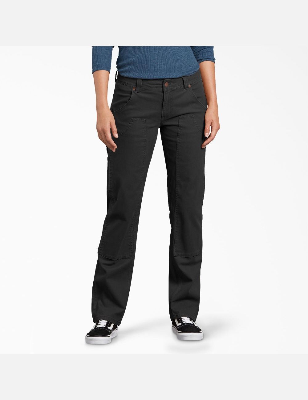 Black Dickies Duck Double-Front Carpenter Pants | 138JMLWKQ