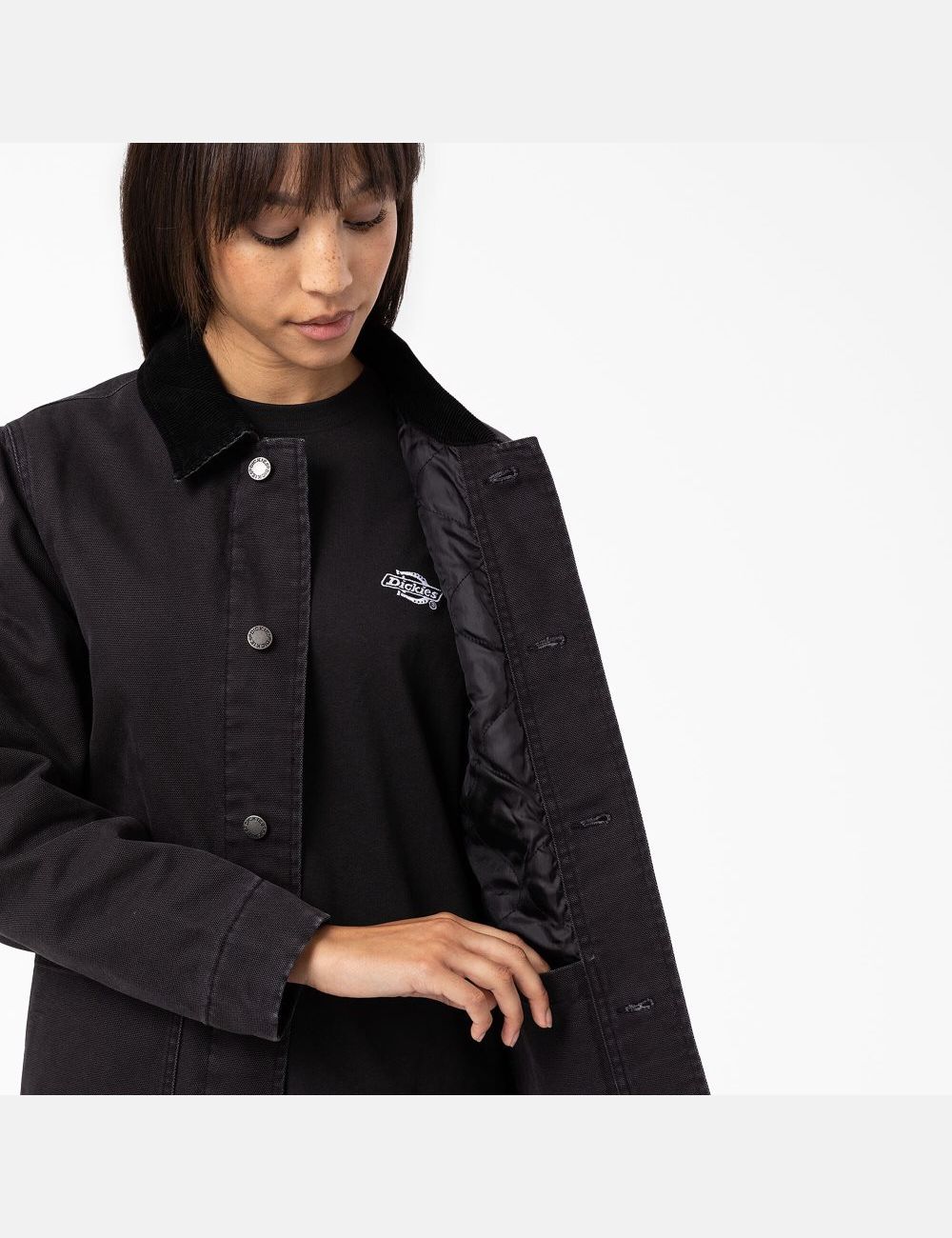 Black Dickies Duck Lined Chore Coats & Jackets | 132MPJTGI