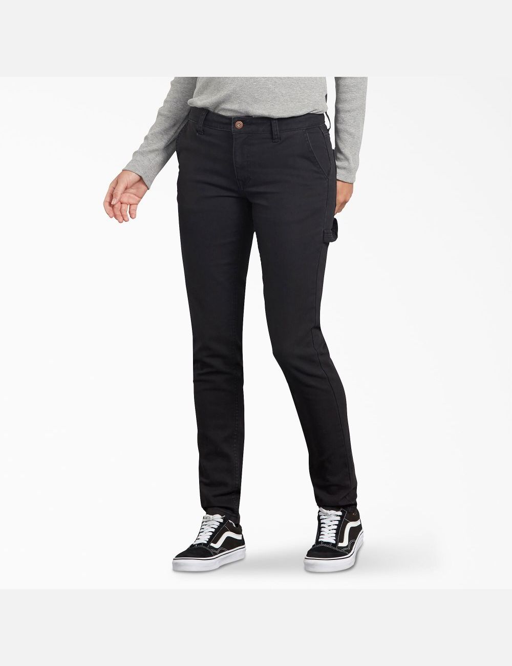 Black Dickies Duck Slim Carpenter Pants | 630LQMCPD