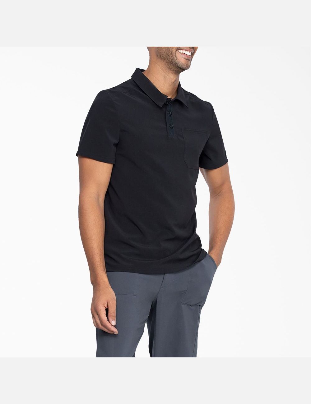 Black Dickies EDS Essentials Medical Polo Shirt Scrubs | 602SVHMIB