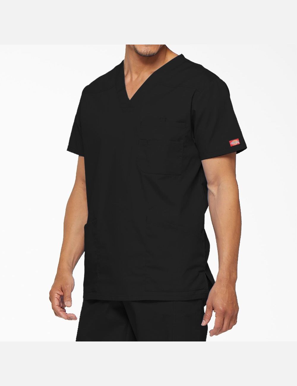 Black Dickies EDS Signature V-Neck Top Scrubs | 607ODISJY