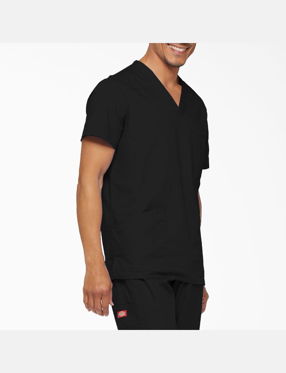 Black Dickies EDS Signature V-Neck Top Scrubs | 607ODISJY