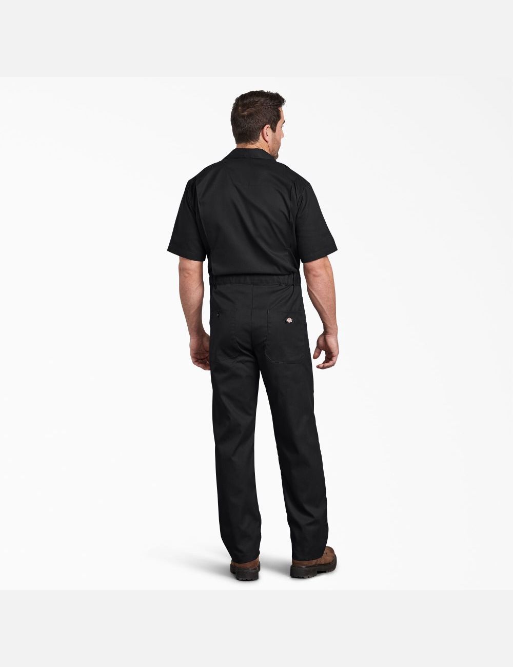 Black Dickies FLEX Short Sleeve Coveralls | 046BCQGKV