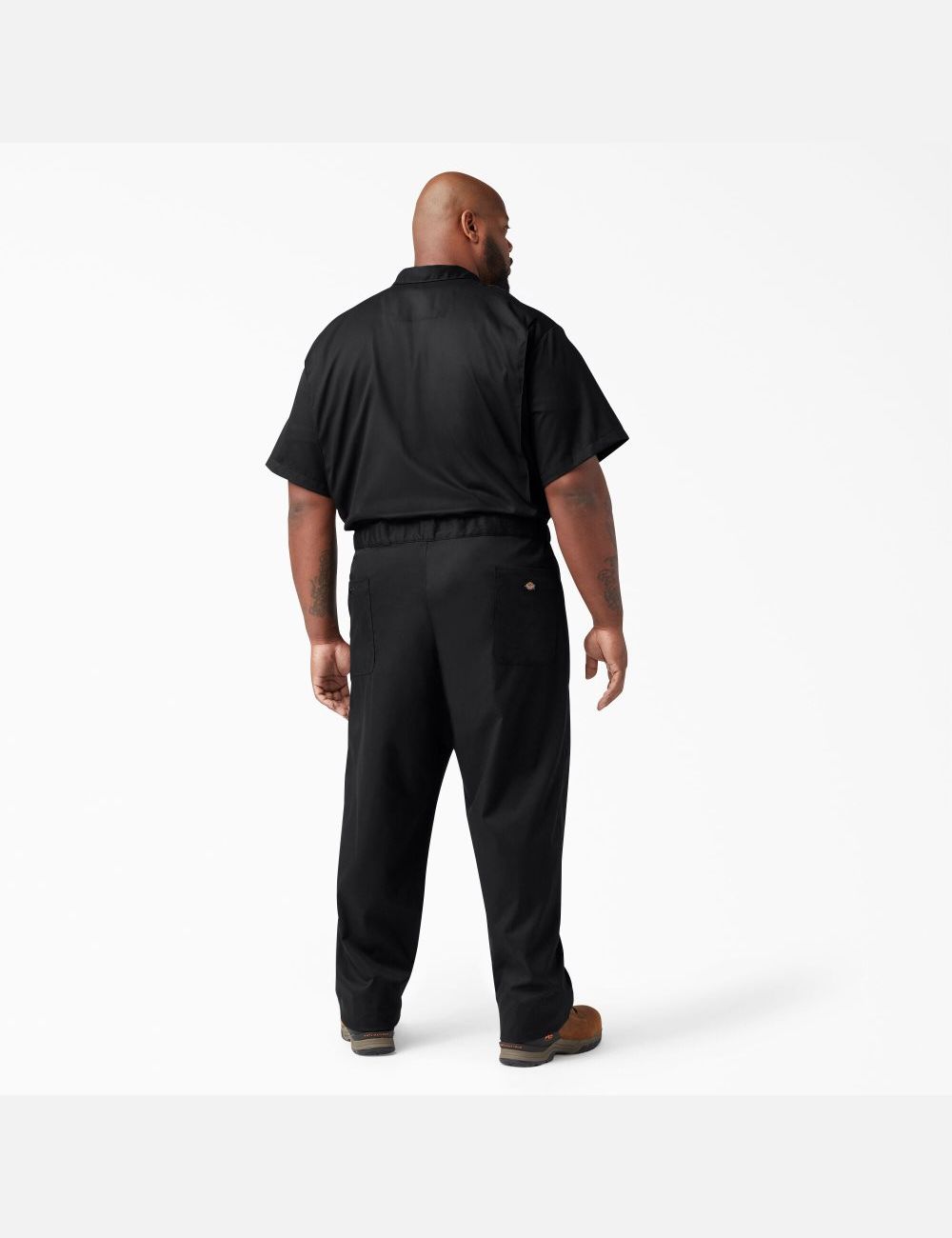 Black Dickies FLEX Short Sleeve Coveralls | 046BCQGKV