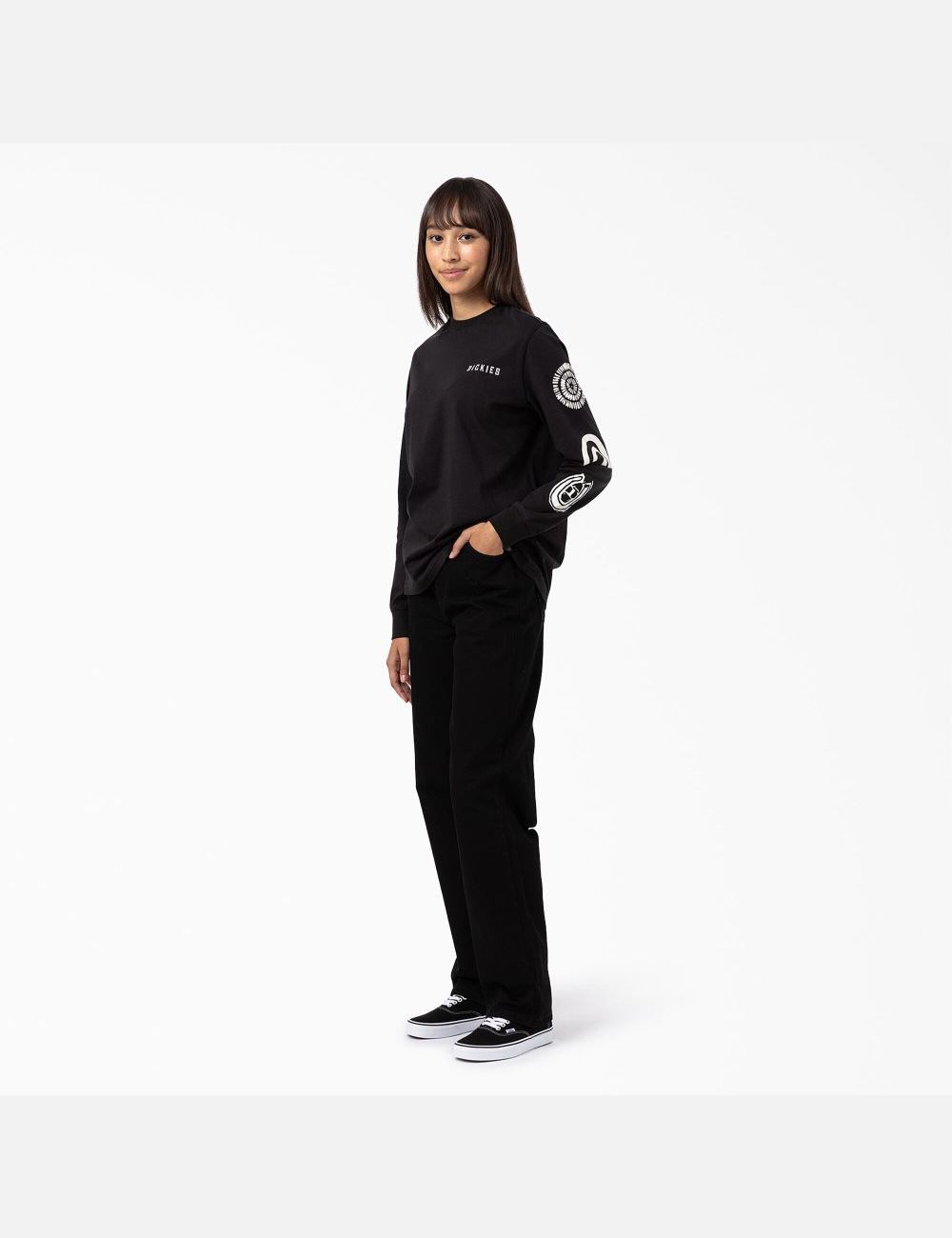 Black Dickies Falkville Long Sleeve T-Shirts | 695JVUCRP