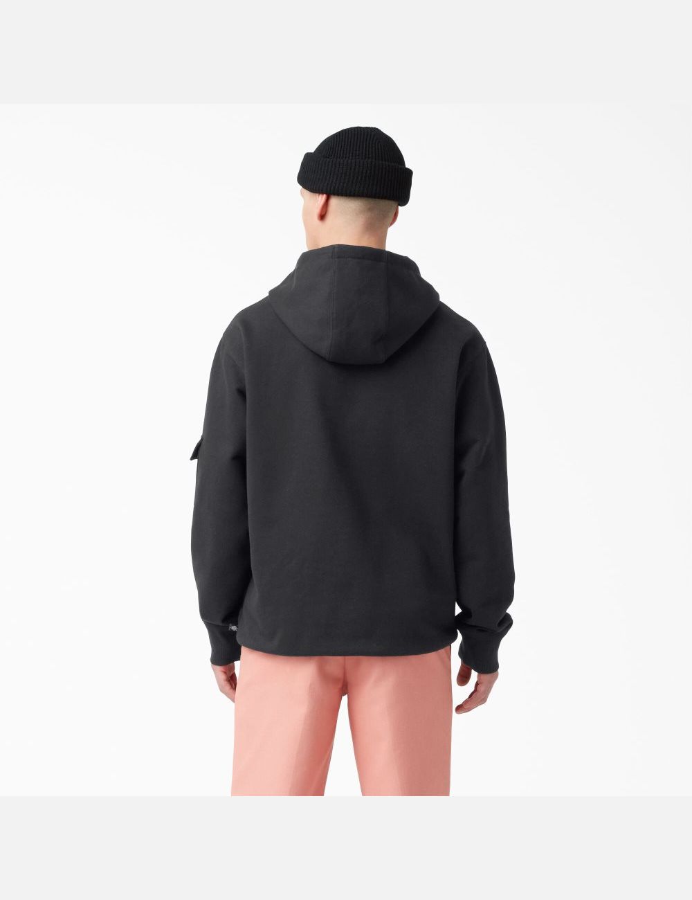 Black Dickies Fleece Cargo Hoodies | 481JCREBD