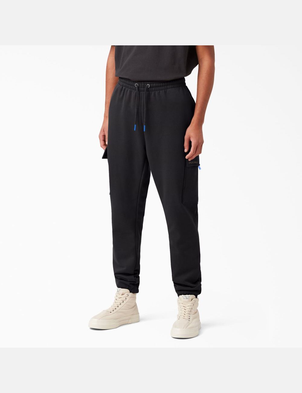 Black Dickies Fleece Cargo Pants | 672WNPTGL